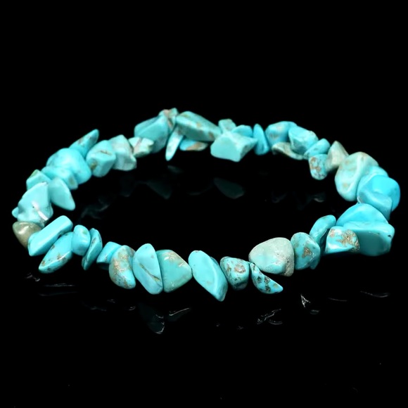 Bracelet And Earrings Set - Green Turquoise Healing Natural Stone - Picture 4 of 10